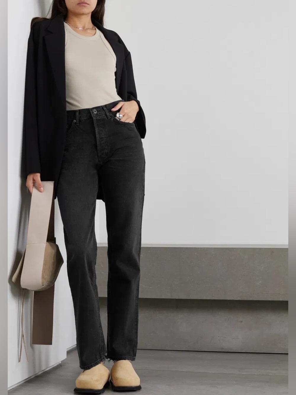 AGOLDE Lana High Rise Straight Jeans in Haywire Vintage Black size 24